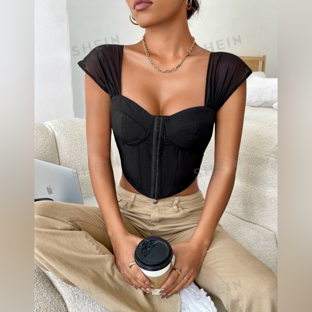 Black Corset Top size M - Picture 3 of 9